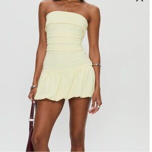 Princess Polly Light Yellow Strapless Mini Dress
